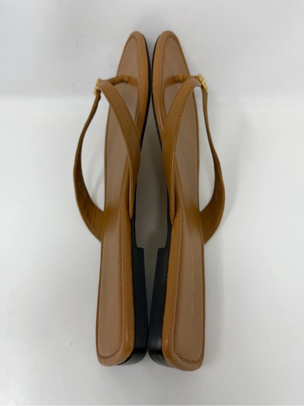 Tory Burch Classic Flip Flop Leather Camel Brown Size 8.5